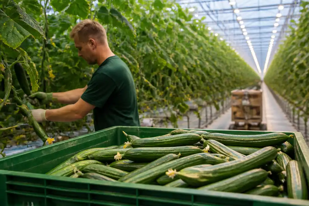 Komkommertijd? In de kas juist hectisch: record 150.000 stuks per dag