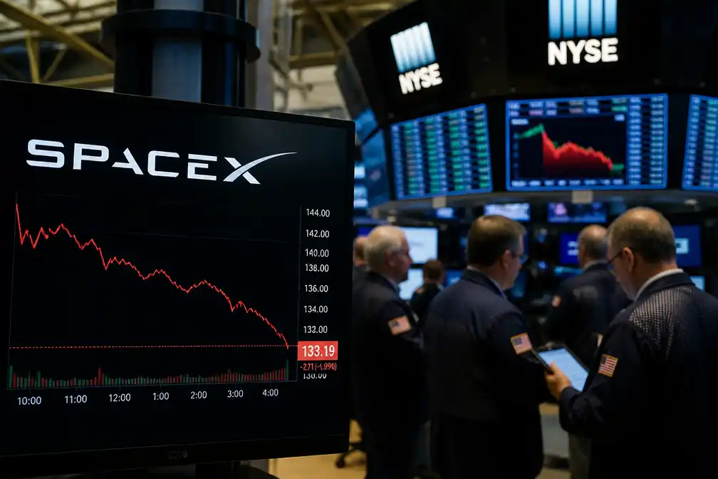 Aandeel SpaceX zakt voor het eerst onder introductieprijs
