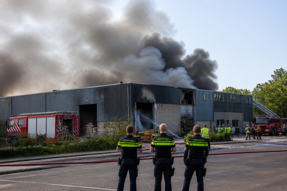 Grote brand in loods Amsterdam-Oost, mogelijk explosie, zegt politie