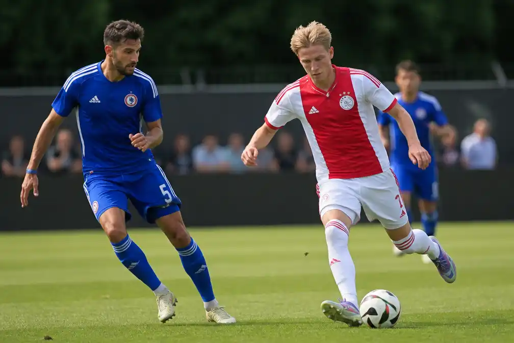 Ajax verslaat Olympiakos met 1-0 in oefenduel door late goal Edvardsen