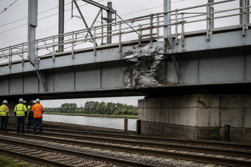 Geen treinen tussen Amsterdam en Haarlem door beschadigde spoorbrug