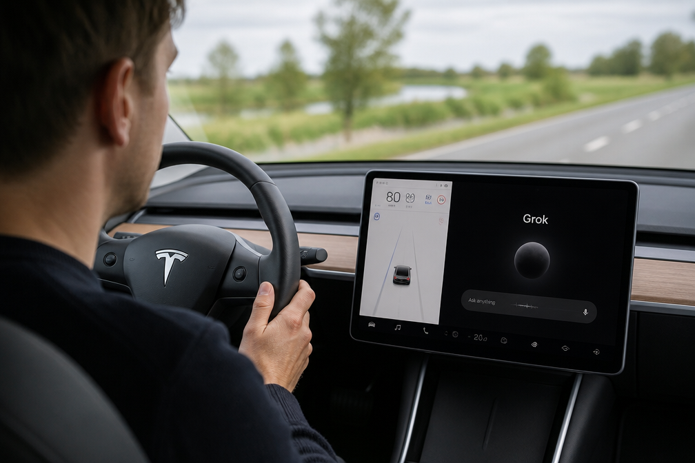 Tesla integreert AI-chatbot Grok in auto's voor Nederlandse bestuurders
