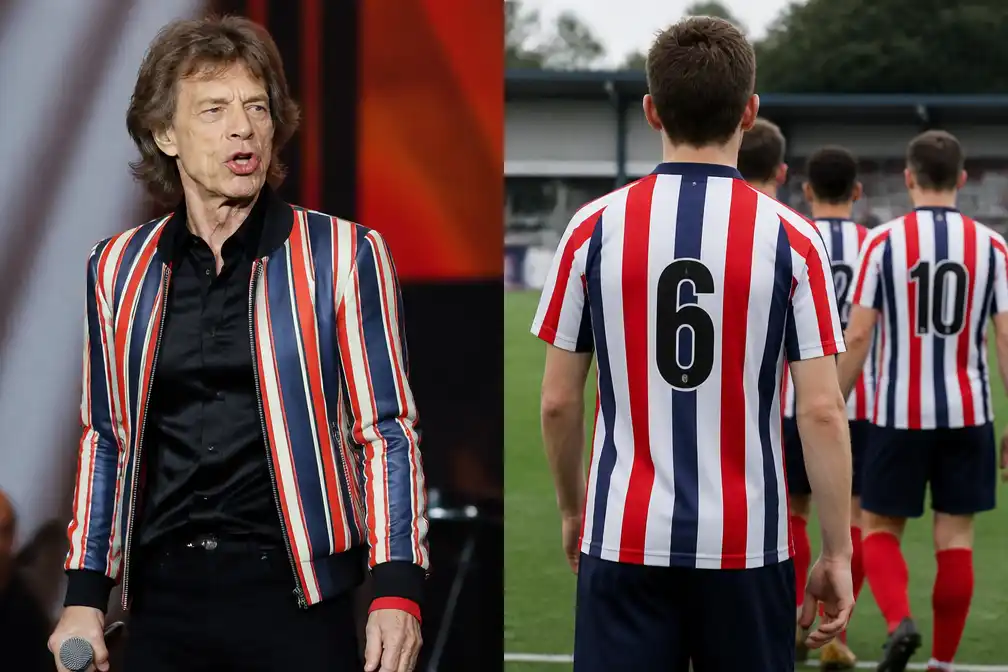 Nederlandse voetbalclub Kickers'69 vraagt Mick Jagger om gestreept jasje